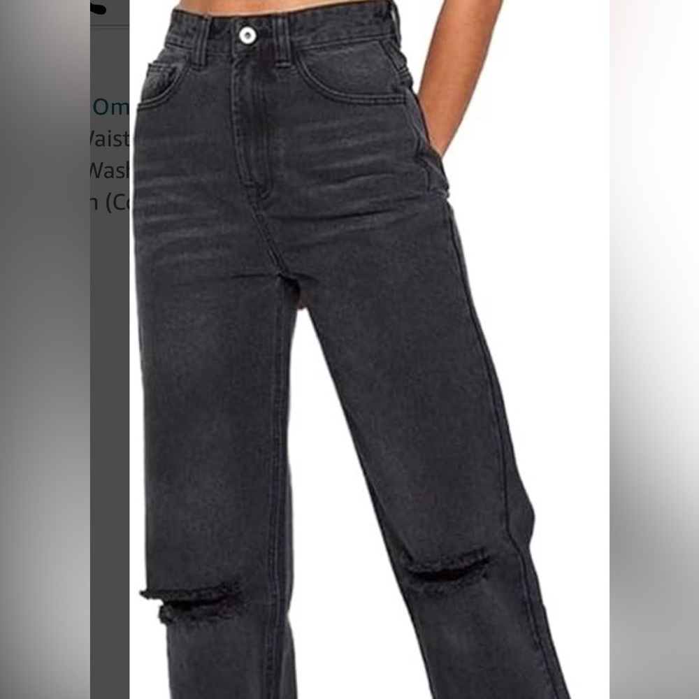 Eighty Two Black Faded Mom Jeans High Rise
Distressed Knee Sz 5 EUC - Picture 11 of 12